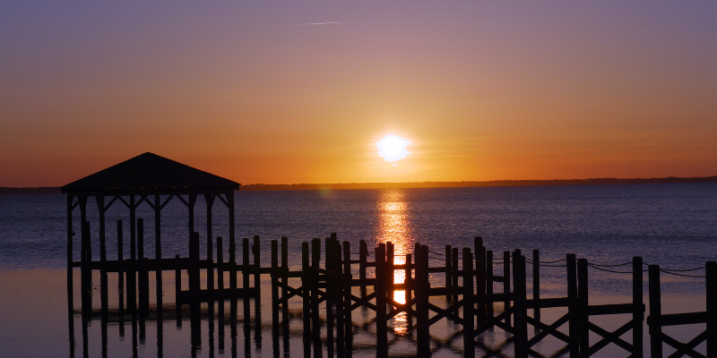 Duck Soundside Sunset Image of a sunset on the sound in Duck.